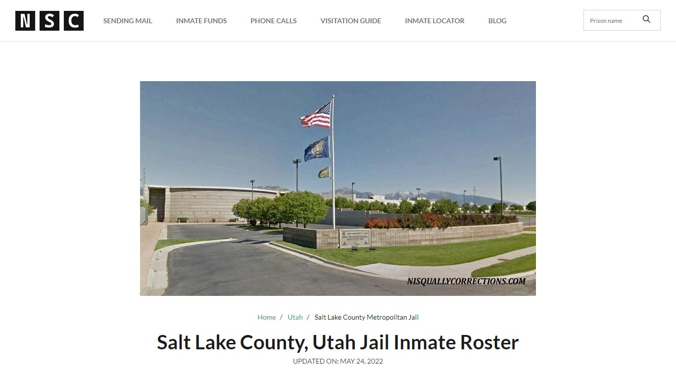 Salt Lake County, Utah Jail Inmate Roster